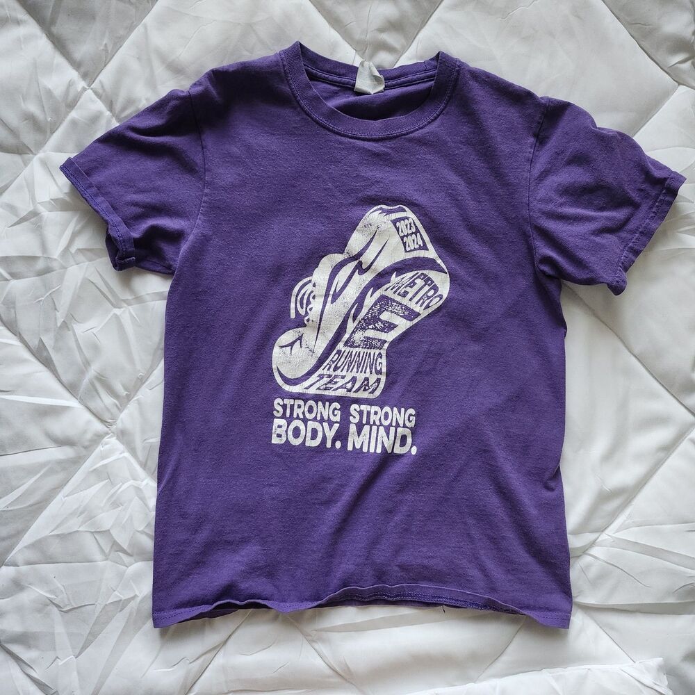 Port & Company 100% Cotton Purple Sports Graphic T-Shirt Size L
